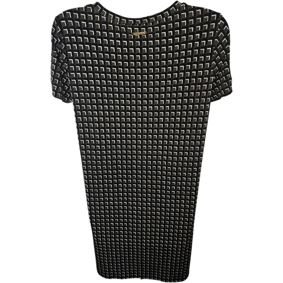 MICHAEL Michael Kors Green/Black/White Abstract Printed Short Sleeve Dress - Picture 2 of 4